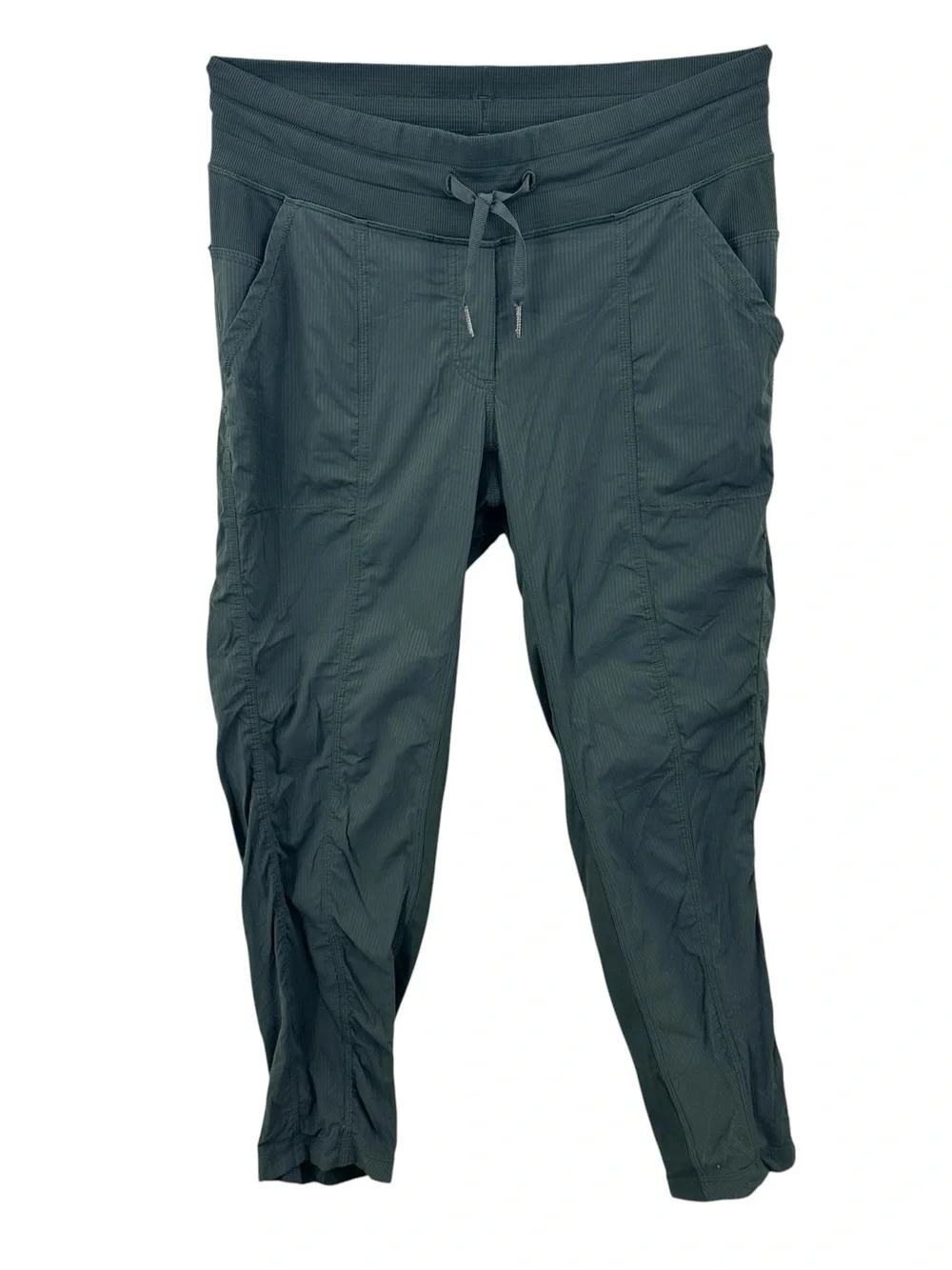 LULULEMON Dance Studio Crop Pant Ribbed Drawstring Green